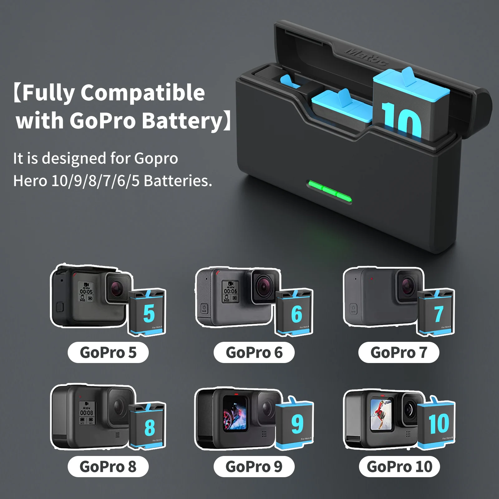 جديد ل GoPro 11 10 9 الذكية شحن سريع صندوق ، بطارية ليثيوم أيون صندوق تخزين ، ل GoPro بطل 5 6 7 8 9 10 11 كاميرا رياضية