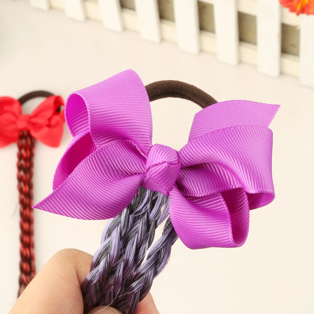 1PC Girls Hair Bows Colorful Wigs Bow Hair Ties Princess Hair Ornament Headbands Hair Bands Children Kids Hair Accessories