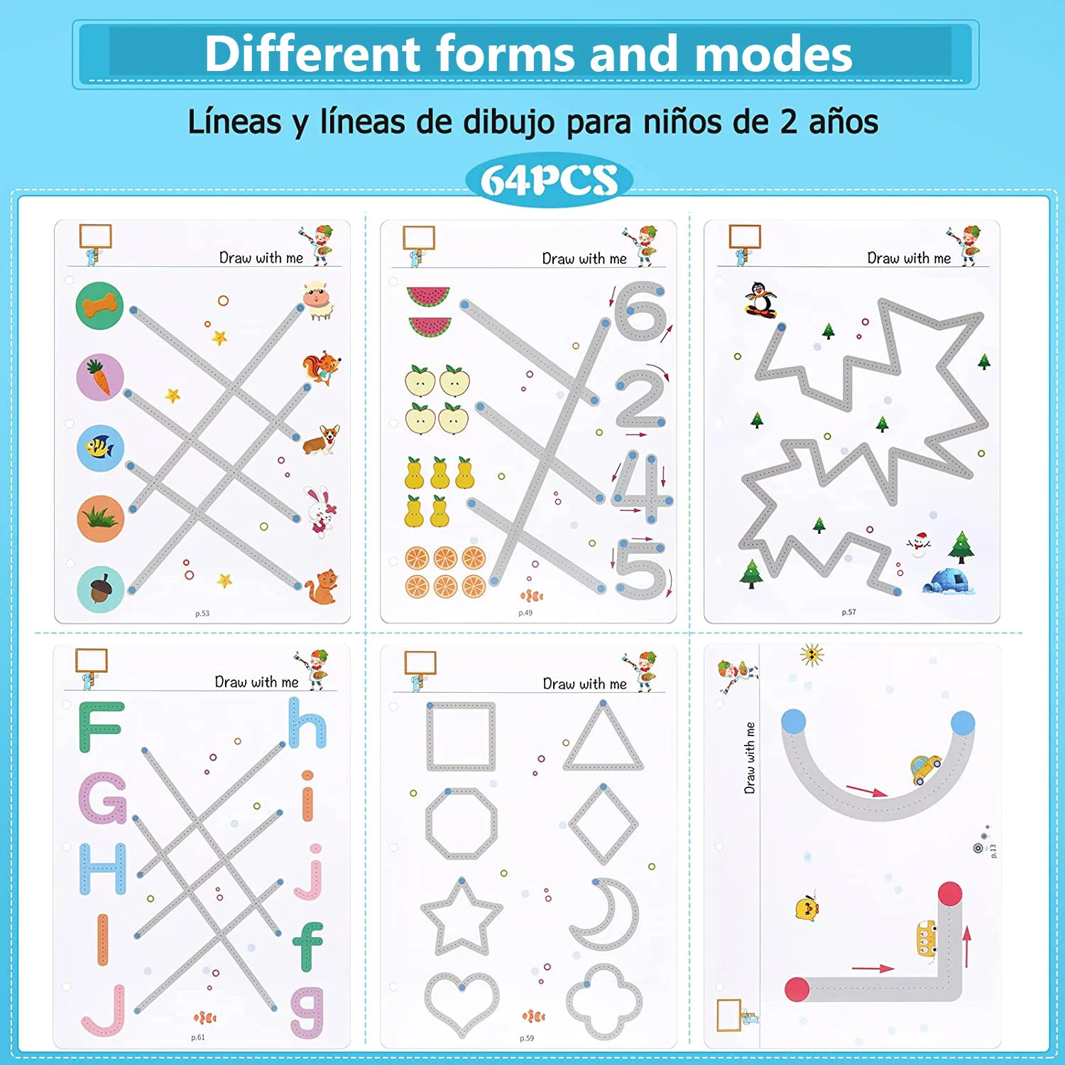 New Magical Tracing Workbook Set Pen Control Tracing Workbook for Children Practice Pre-writing Pen Control and Tracing Letters