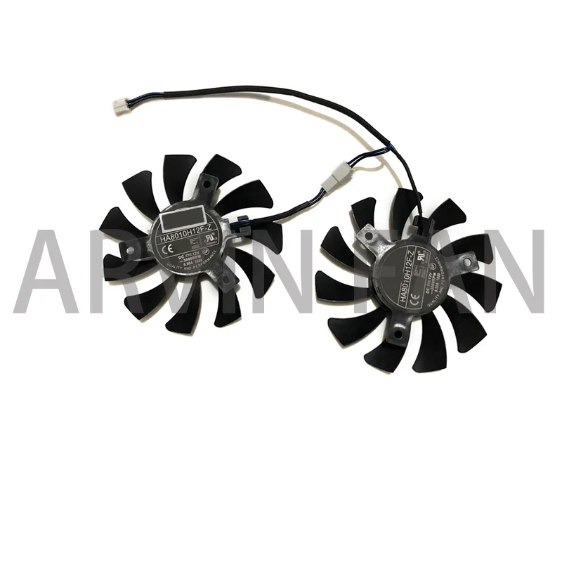 2pcs/Set 75MM 2Pin HA8010H12F-Z GPU Graphics Card Cooling Fan For GTX 1650 GTX1650 XS 4G VGA Card