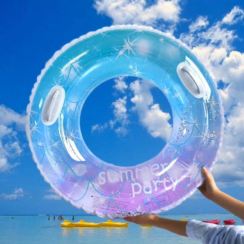 Tubo de anillo de natación inflable para niños, Círculo de natación grueso de PVC para exteriores, piscina, baño, playa, fiesta, juguetes para deportes acuáticos