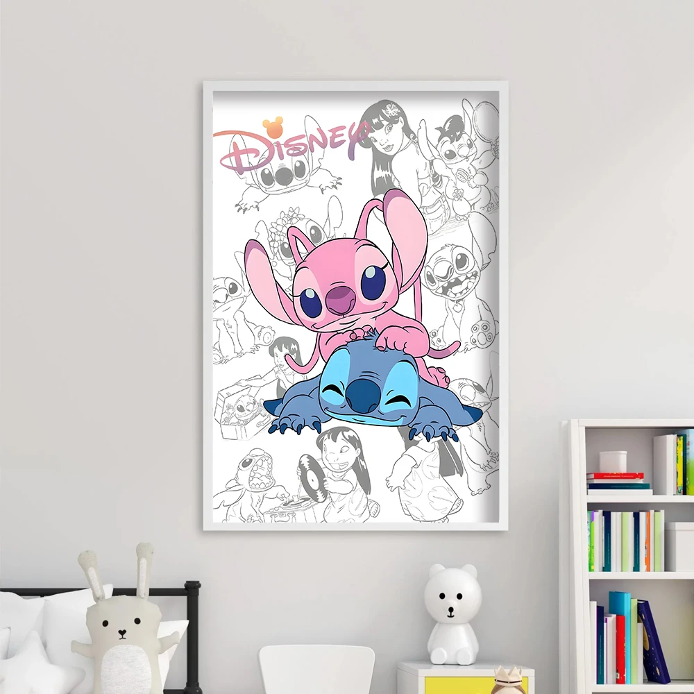 MINISO Disney Stitch Cartoon Comic Characters Wall Art Poster HD Canvas Painting Print Pictures Kids Room Mural Home Decoration