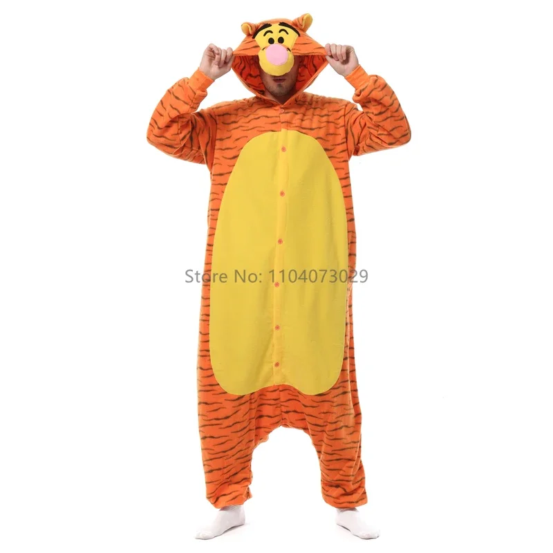 SN60 Onesieshow Animal Kigurumi Pyjamas Halloween Onesie Adult Cartoon Tiger Kangaroo Pajama Cosplay Party Women Men Homewear1&2