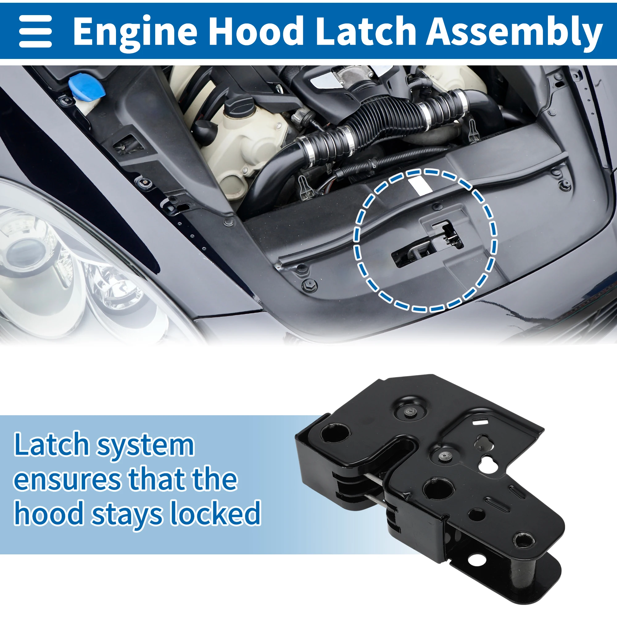 

UXCELL Hood Latch Assembly for Volkswagen CADDY 2004-2015 No.6Q0823509B 1 Pcs