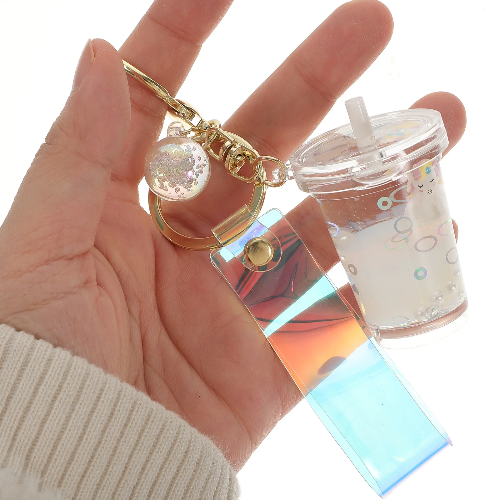 1 قطعة حامل سلسلة المفاتيح السائل الرمال المتحركة حلقة رئيسية حامل لحقيبة سلسلة المفاتيح سيارة الهاتف ديكور الإبداعية قلادة الموضة الإكسسوارات #6