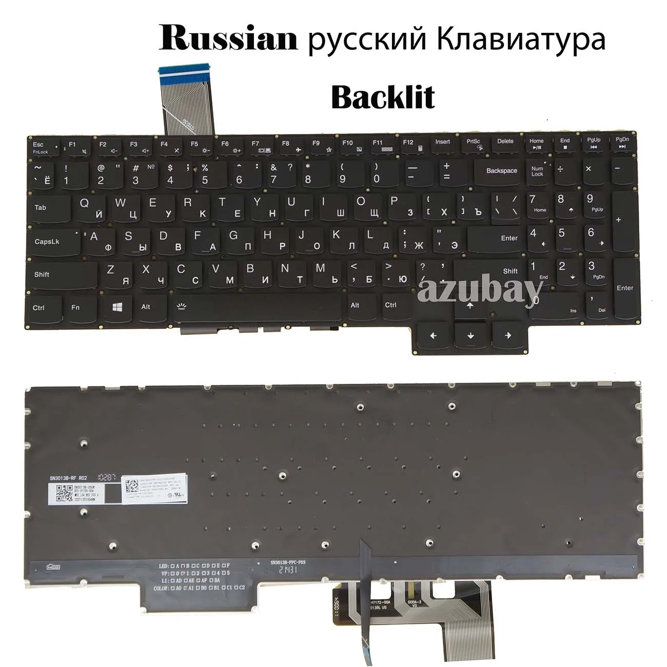 White Backlit Keyboard For Lenovo PO5CYXBG-RU Legion 5-15ACH6 5-15ACH6A 5-15ACH6H 5-15ITH6 5-15ITH6H 82JH 82MH  Russian