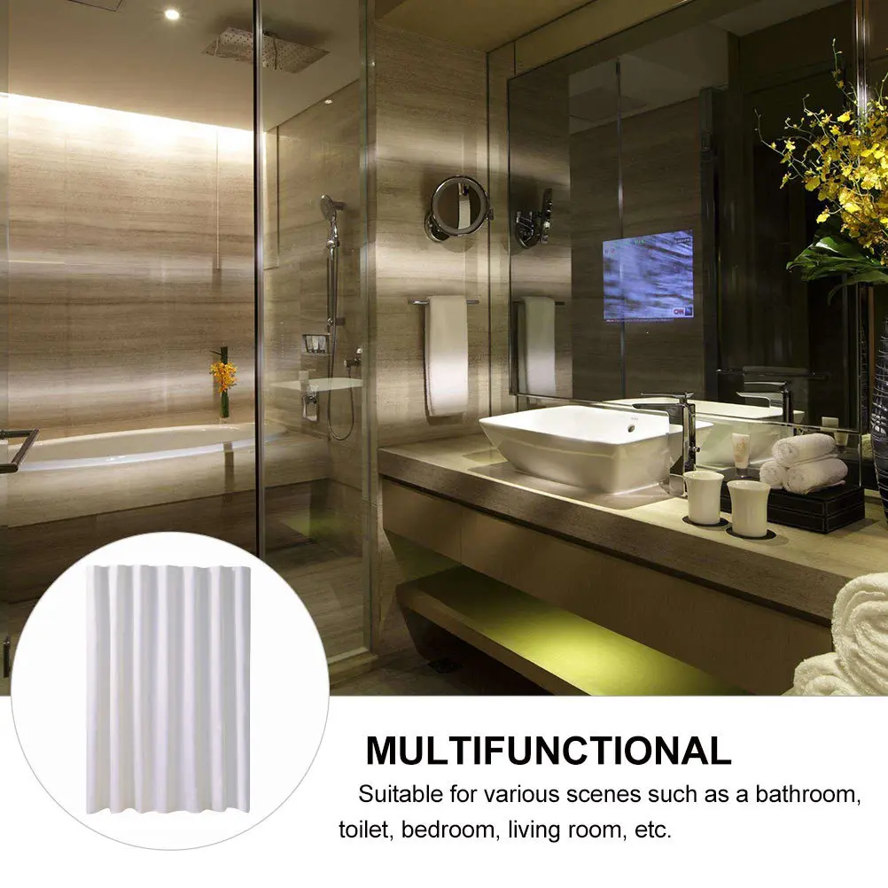 

Waterproof Shower Curtain Polyester Bath Curtain For Bathroom Bathtub Hotel Decorative Partition Drape Moisture Proof