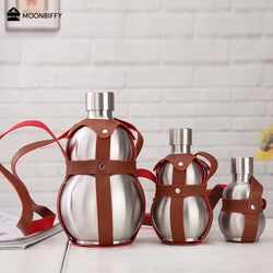 Portable Hip Flask Wine Jug Gourd Bottle, 500ml 1500ml 2500ml Water Stainless Steel for Outdoor Boating Bday Accessories Gift