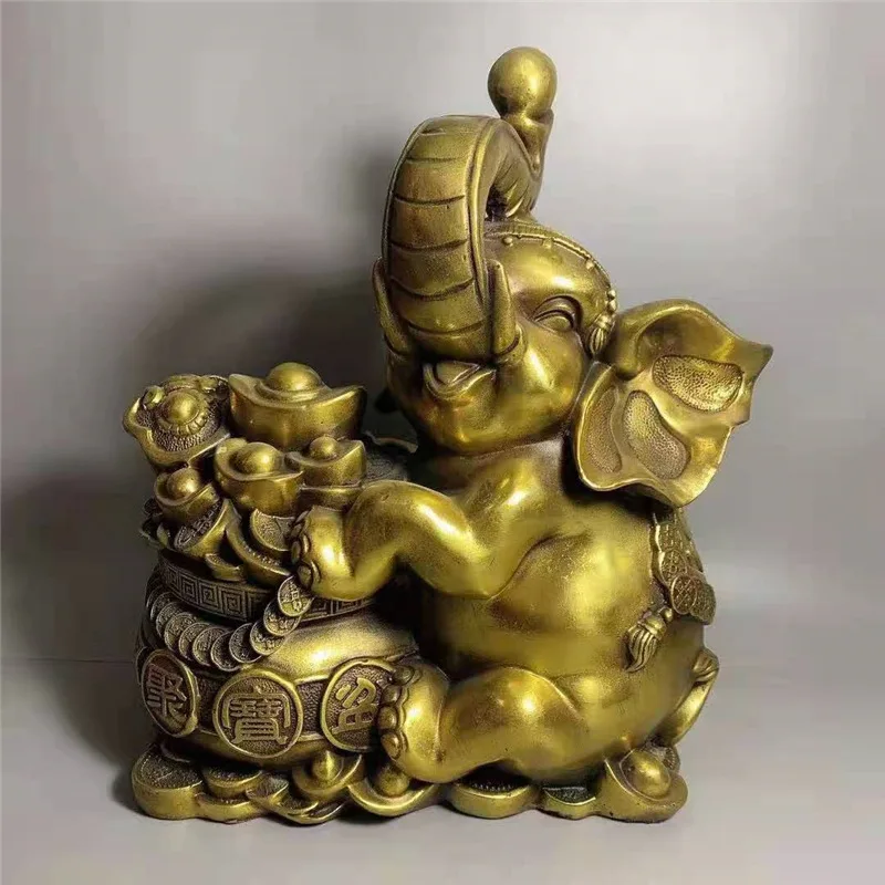 

Guyunzhai Brass Elephant Cornucopia Decoration Home Decoration Office Culture Metal Crafts Ornaments