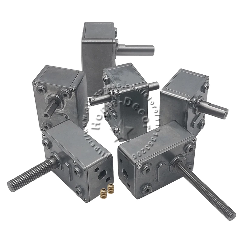 1pcs 46x32 Full Metal Gearbox Turbo Worm Motor Speed Reduction Speed Reducer