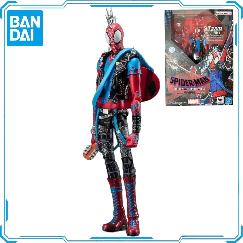 

В наличии оригинальная Bandai SHF Spider-Punk Spider-Man через вселенную фигурку, анимационная игрушка, подарочная модель, коллекционная хобби