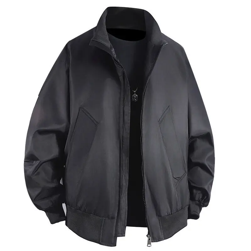 

Men's clothing cargo jacket new spring-fall solid long-sleeved jacket coat trend men's casual pocket top outer jacket