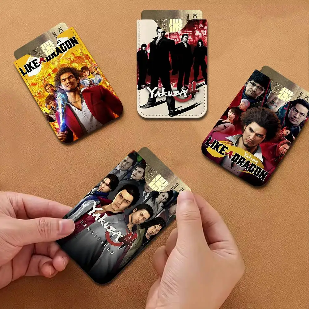 Yakuza Like a Dragon Game Ultra Slim Men Leather Mini Wallet Lightweight Credit Bus ID Card Holder Case for Daily Business Use
