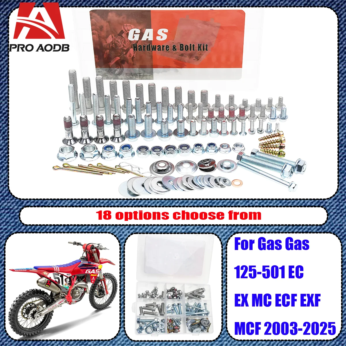 

Motorcycle screwbolt repair rescue mending Full tool kit Fastener For Gas Gas 125-501 EC EX MC ECF EXF MCF 2003-2025 KTM Yamaha