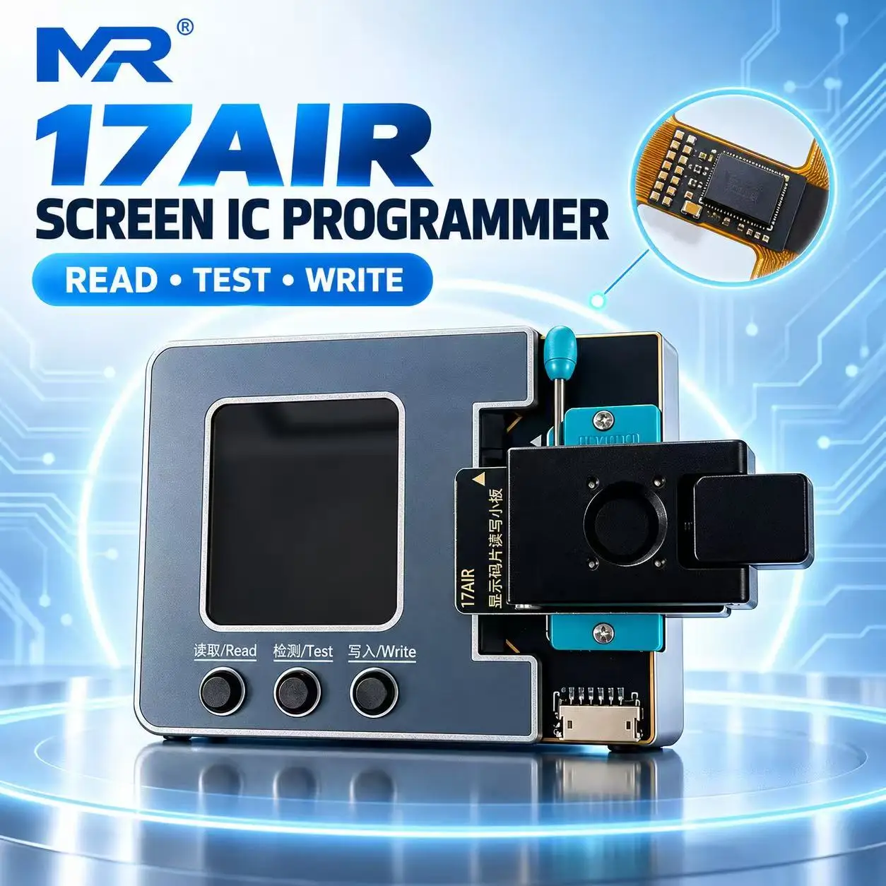 MR 17AIR Screen IC Charging Code Programmer Read Write Tester for iP 17 Air Display Backlight and Charging Chip Repair Tool