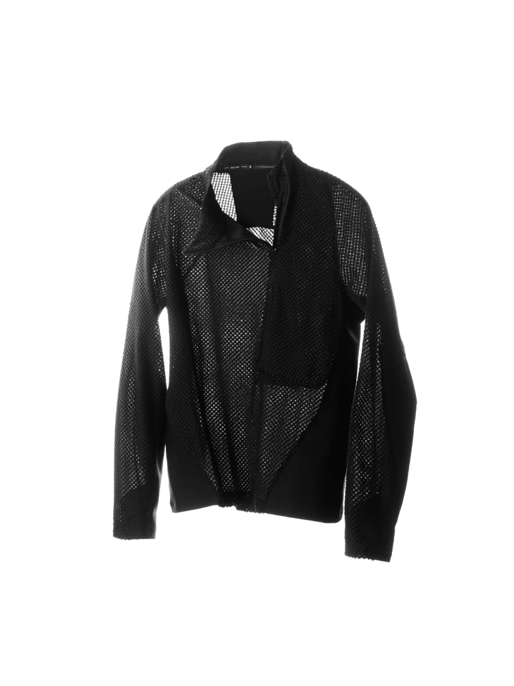 

INCONSTANT 25AW S20-BK Cyberpunk wasteland style patchwork cut base long-sleeved T-shirt Future Aesthetics Techwear