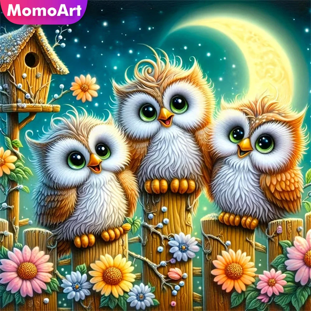 

Momoart Diamond Embroidery Animal Mosaic Bird Full Square Round Painting Daisy Picture Of Rhinestones DIY Moon Handmade Hobby