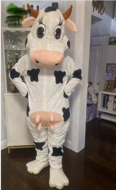 New Adult Halloween Christmas Lovely Cow Fancy Dress Cartoon Mascot Costume Plush Fancy Dress Mascot Costume