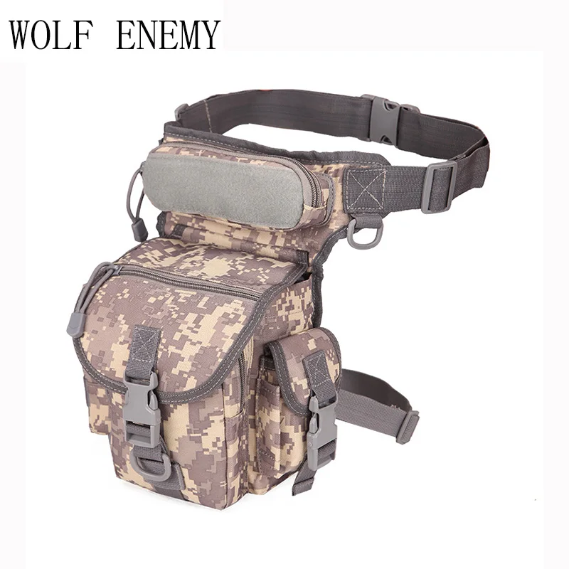 WOLF ENEMY Outdoor Sports 1000D Nylon Tactical Leg Bag Waist Leg Bag for Camping Hiking Climbing Men\'s Hunting Waist Pack