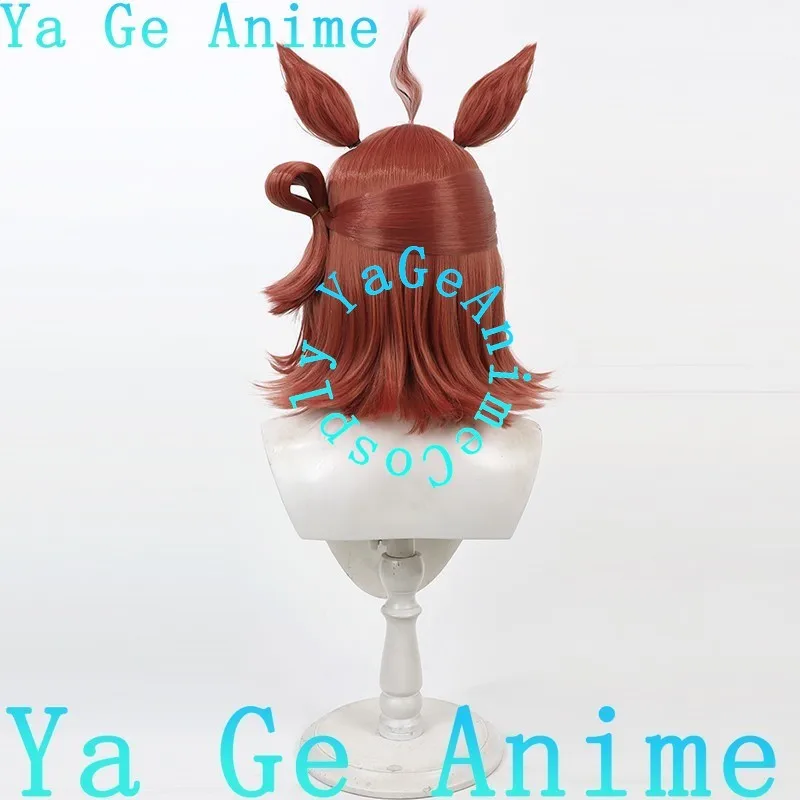 Ya ge anime uma musume bonito derby rhein kraft peruca cosplay com orelhas e cauda cavalo corrida menina jogo realidade mostrar personagem peruca