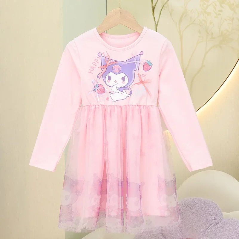 

Girly Heart Kawaii Sanrio Long Sleeve Casual Hoodie Cute Cartoon Children Shirt Dress Baby Clothing Lovely Gifts for Kids