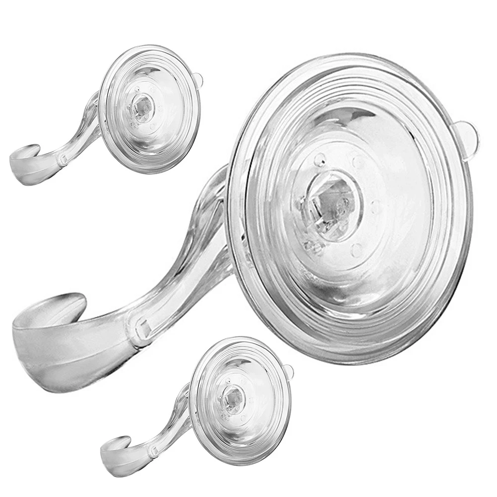 

3Pcs Suction Cup Hooks Strong Traceless Holder Punch Free Hanging Hook for Bathroom Towels Kitchen Utensils Shower Curtain