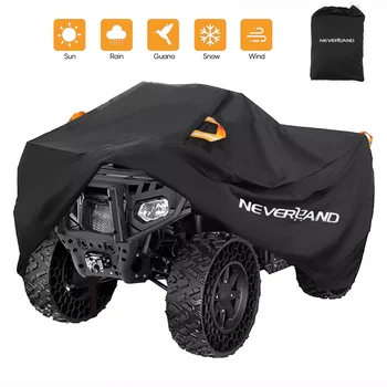 Quad Bike ATV Cover Universal 190T Waterproof Motorcycle Vehicle Scooter Kart Motorbike Durable Dust UV Protector Black Silver