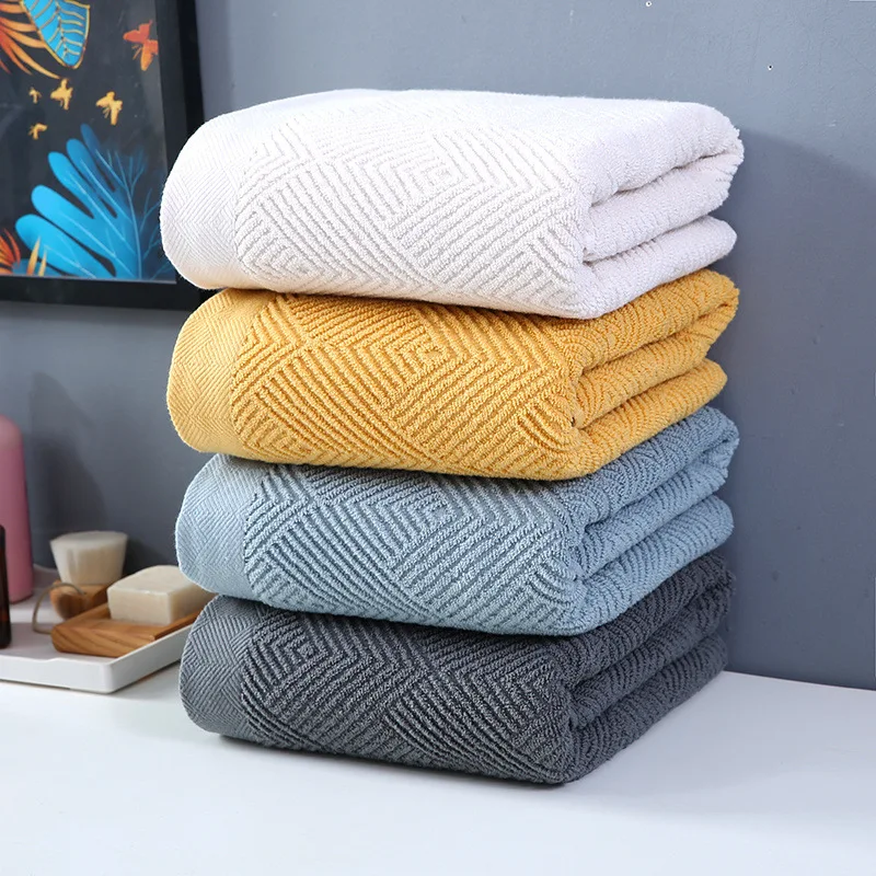 High Quality Pure Cotton Thick Bath Towel for Adult Family Bathroom Face Towel Solid Color Soft Absorbent Washcloth Household