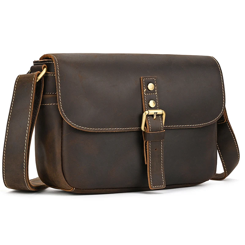 Cowhide Men Bag Vintage Leather Shoulder Bag Crossbody Bag For Man Male Leather Messenger Bag School Bag For Boy Male Causal Bag