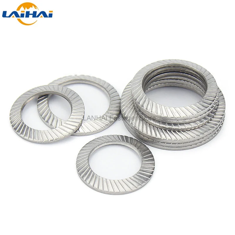 M2.5 M3 M4 M5 M6 M8 M10 M12 M14 M16 DIN9250 A2-70 304 Stainless Steel Disc Spring Serrated Lock Washer Knurled Elastic Gasket