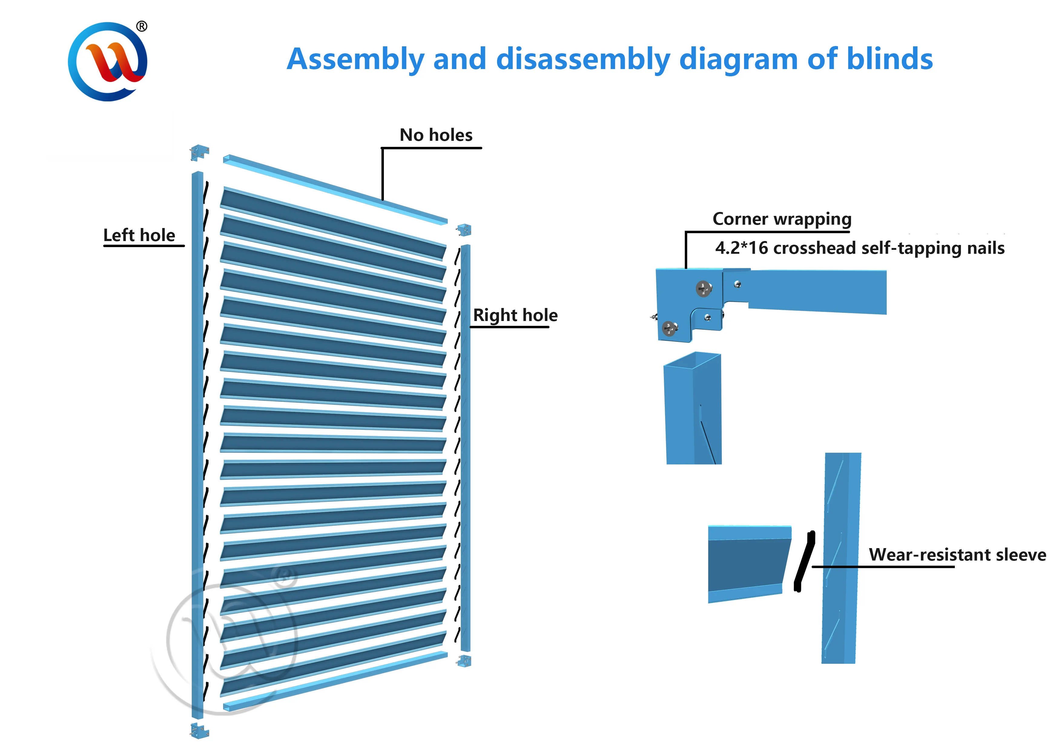 Customization Customized Horizontal Shutters Aluminum Louvres windows for Commercial Office Building and Hotel