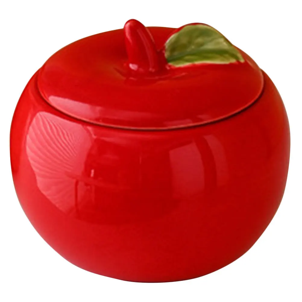 

Stylish Apple-Shaped Food Storage Jar Ceramic Airtight Container for Tea Coffee Beans Dried Fruit Kitchen Decor Scented