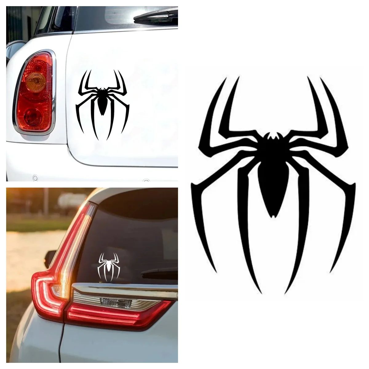 

Popular Cartoon Reptile Black Spider Car Sticker Stay Away Glass Window Body Decoration Waterproof Vinyl Decal Decoration