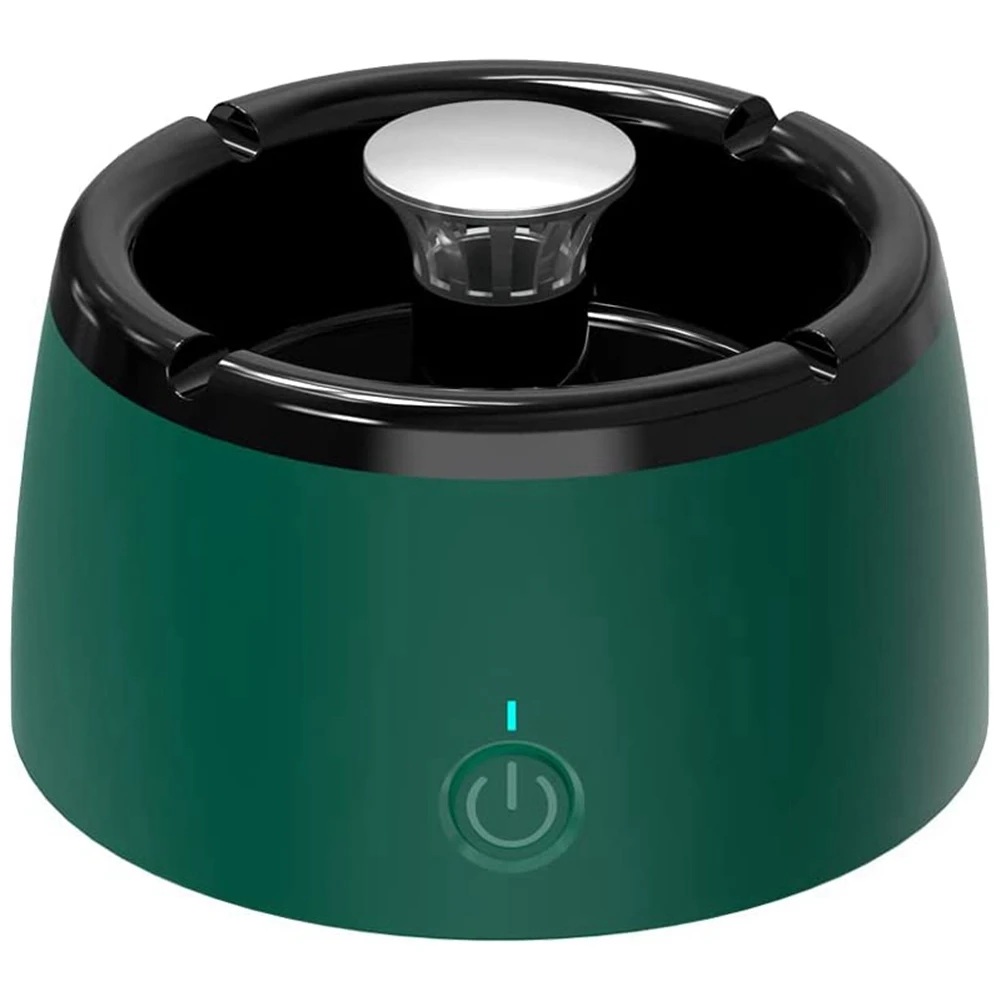 Smokeless Home Ashtray, Rechargeable Ashtray for Car Indoor Outdoor Home Office (Green)