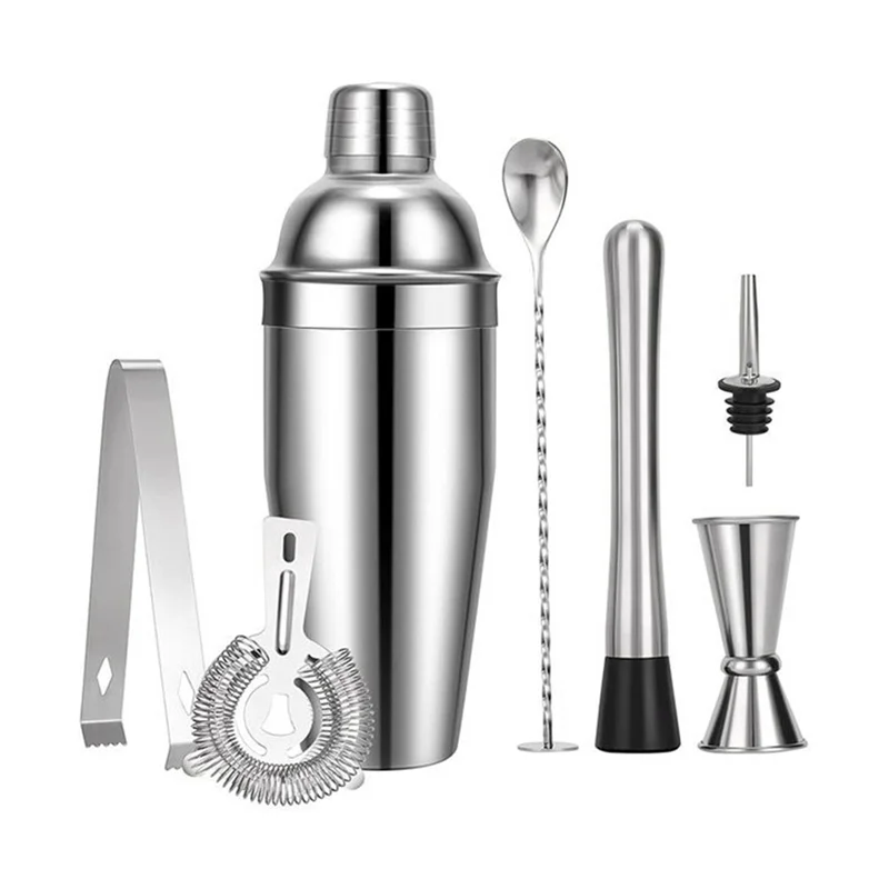 

ELEG-Cocktail Shaker Mixer Stainless Steel Silver For Bartender Drink Party Bar Tools