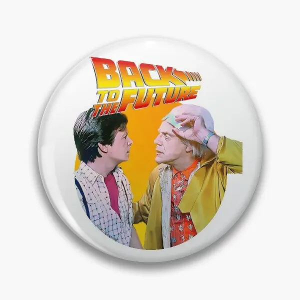 Back To The Future Marty And Doc Going  Soft Button Pin Metal Brooch Jewelry Cartoon Women Cute Creative Lover Collar Funny