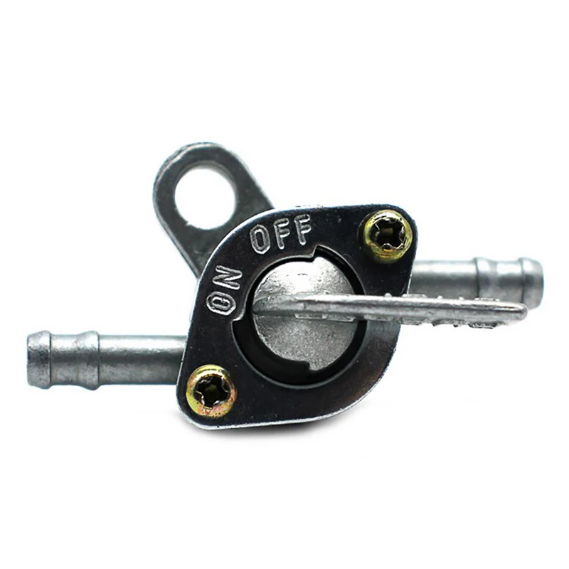 Universeller 6-mm-Inline-Benzinhahn für Motorräder/Quads/Rasenmäher, Anti-Aging, korrosionsbeständig, auslaufsicher, Gummi, Silber