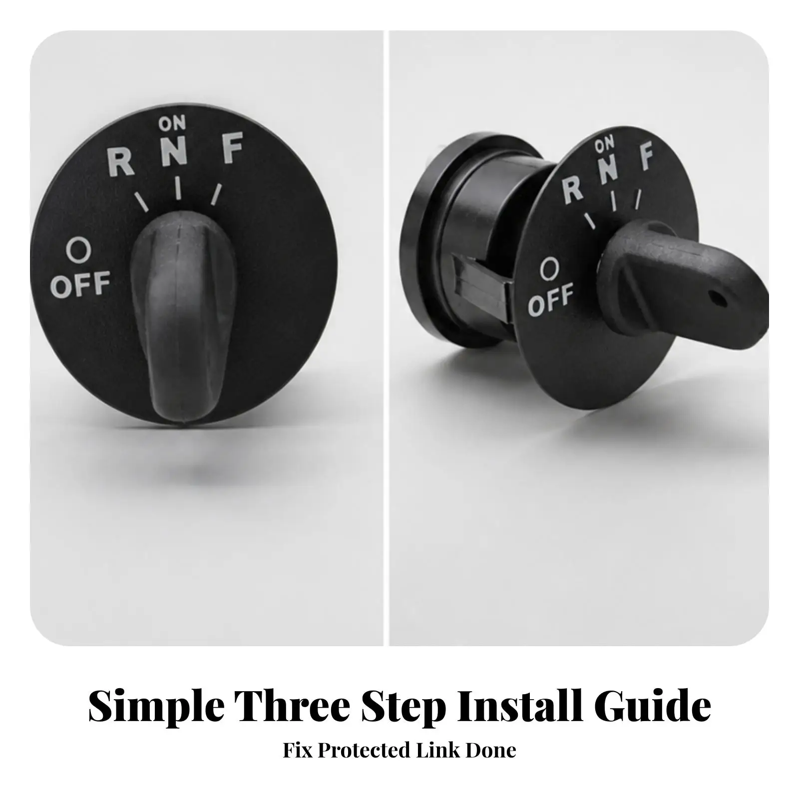 Golf Cart Starter Key Switch for EZGO RXV 48V Models Black Metal Round Design with Matching Keyring Kit