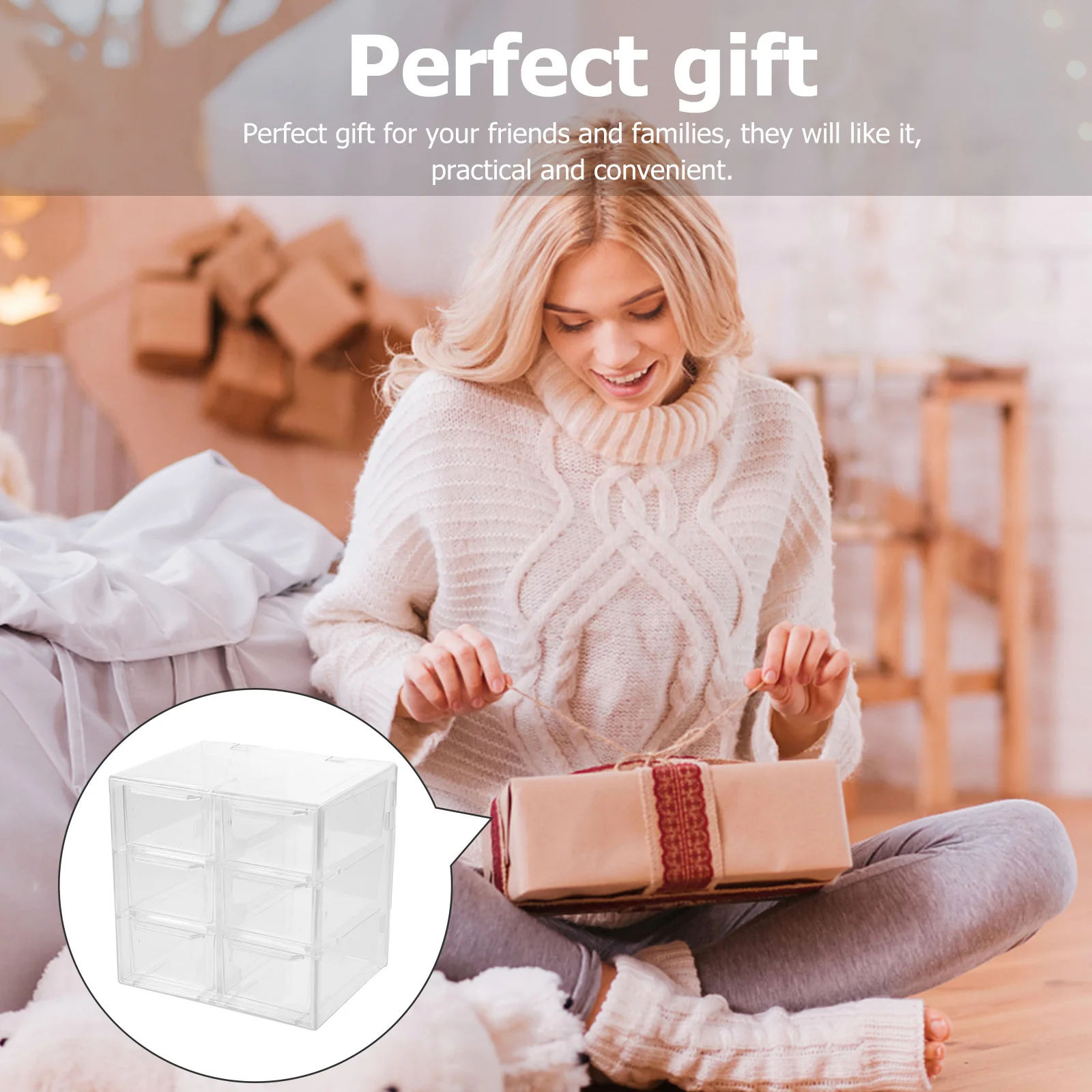 Desktop Storage Box with Removable Drawers Multi-Grid Design for Jewelry Organizer Stationery Household Sundries Drawer