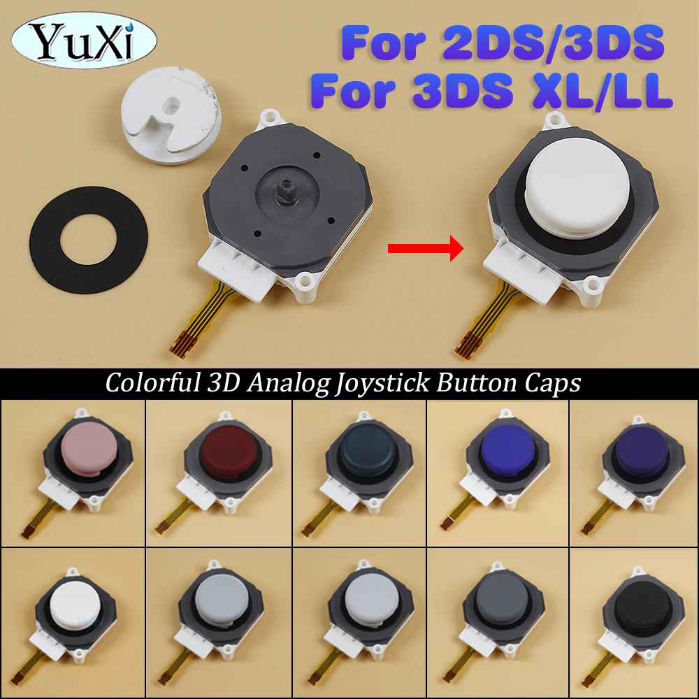 1Set 3D Analog Joystick Button For 2DS 3DS 3DSXL 3DSLL Game Controller Dust Ring Pad Rocker Thumbstick Button Cap Repair Part 