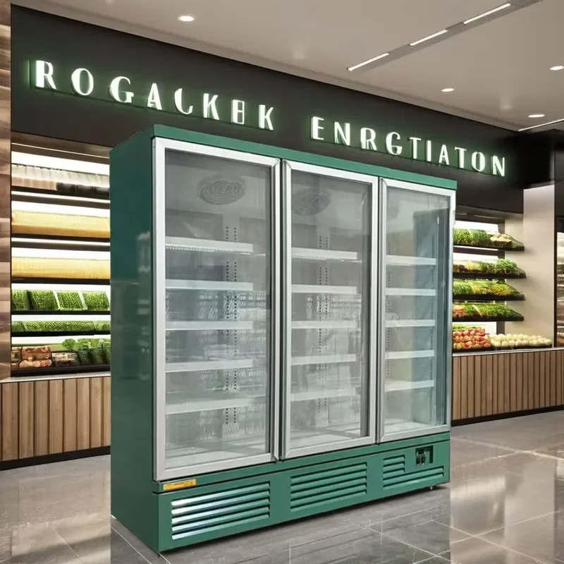China Glass Door Refrigerated Supermarket Cool Display Freezer