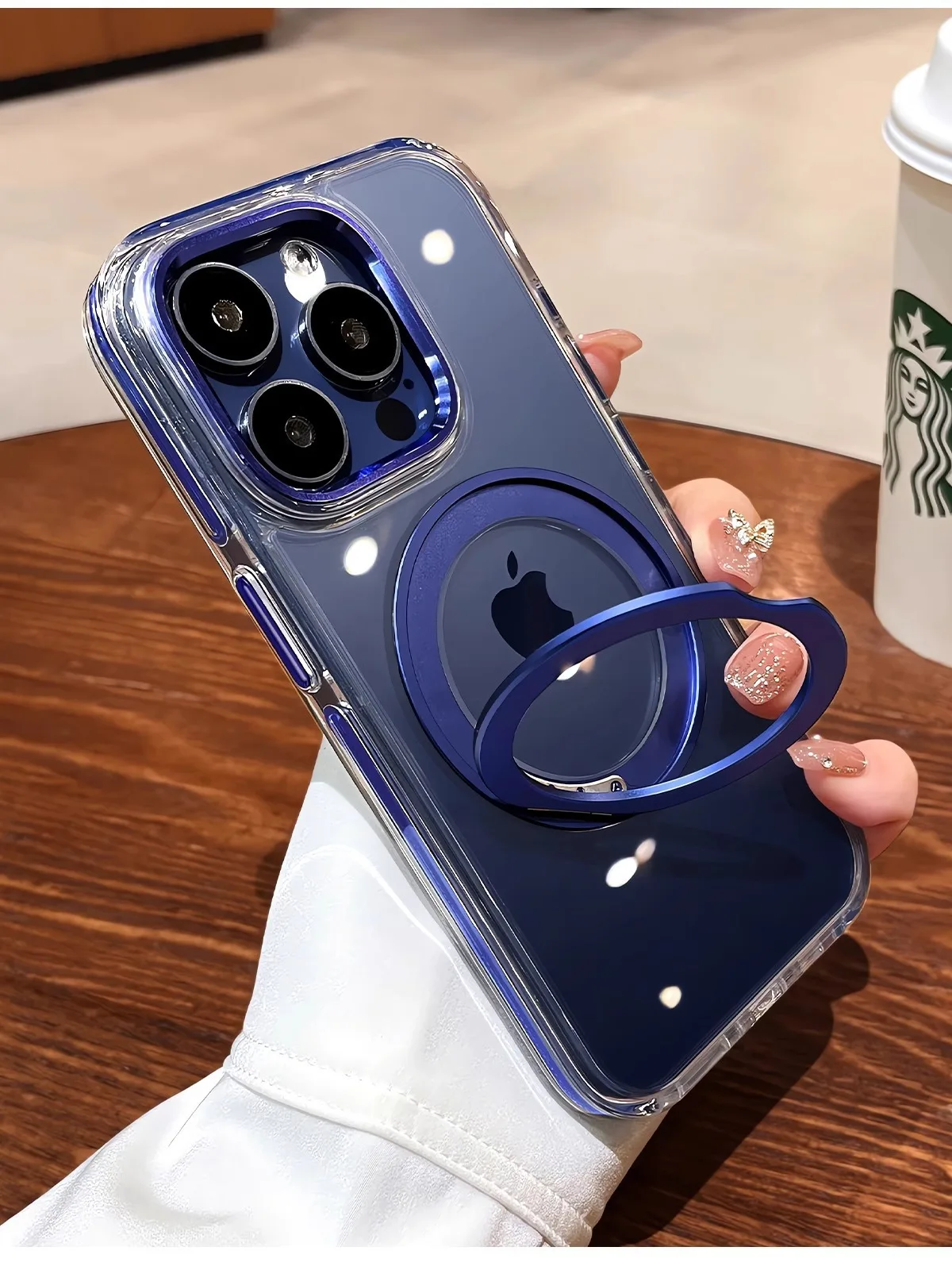 

Clear Magnetic Shockproof Case For iPhone 17 16 15 14 13 12 Pro Max 360° Rotating Stand For MagSafe Transparent Phone Cover