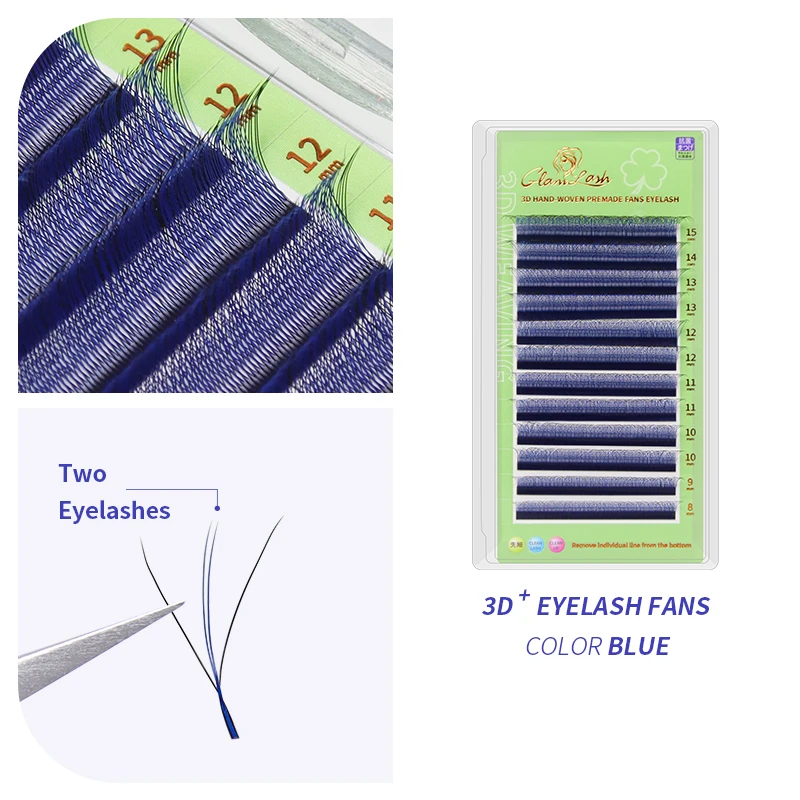 Glamlash 3d w Form farbige Wimpern verlängerung vorgefertigte Volumen Fan Wimpern w Stil geformte natürliche falsche Wimpern Make-up-Tool