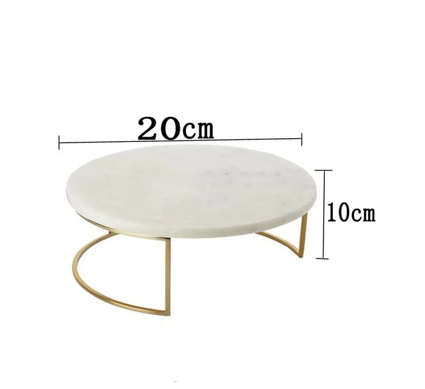 Iron Marble Cake Stand Dessert Tray Dim Sum Plate Display Jewelry Sushi Snack Fruit Plates Refreshment Trays