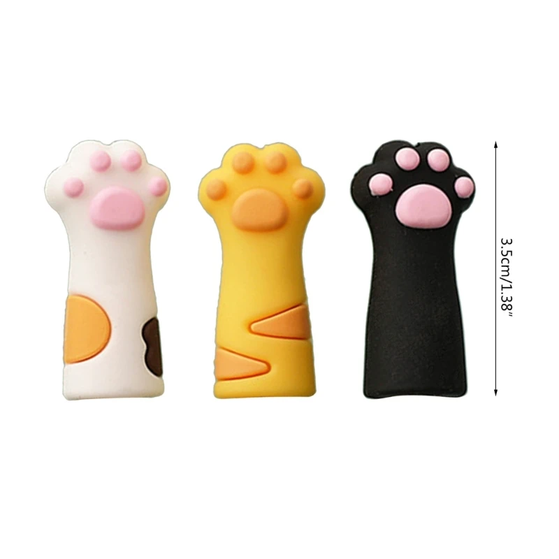 3 chiếc Silicone Bút Chì Động Vật Bút Chì Mèo Paw Bút Chì Kẹp trên