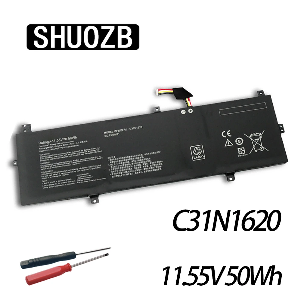 SHUOZB 11.55V 50WH C31N1620 Laptop Battery for Asus ZenBook UX430 UX430UQ UX430UQ-GV015T PRO PU404 PU404UF Series 3ICP5/70/81