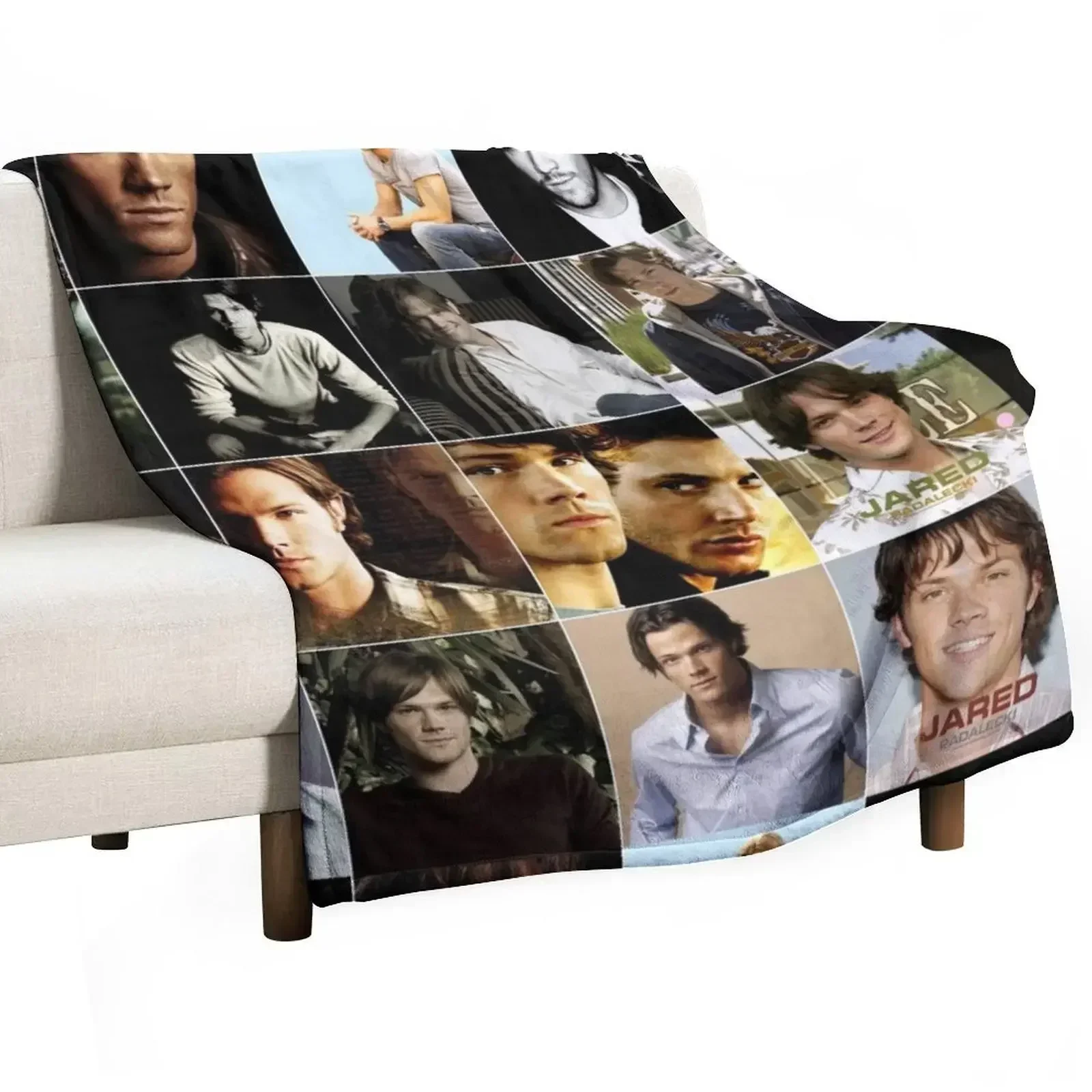 

Jared Padalecki American actor Mix Version Ultimate Mural / Collage Edit Fan Art - 1 Throw Blanket Moving for winter Blankets