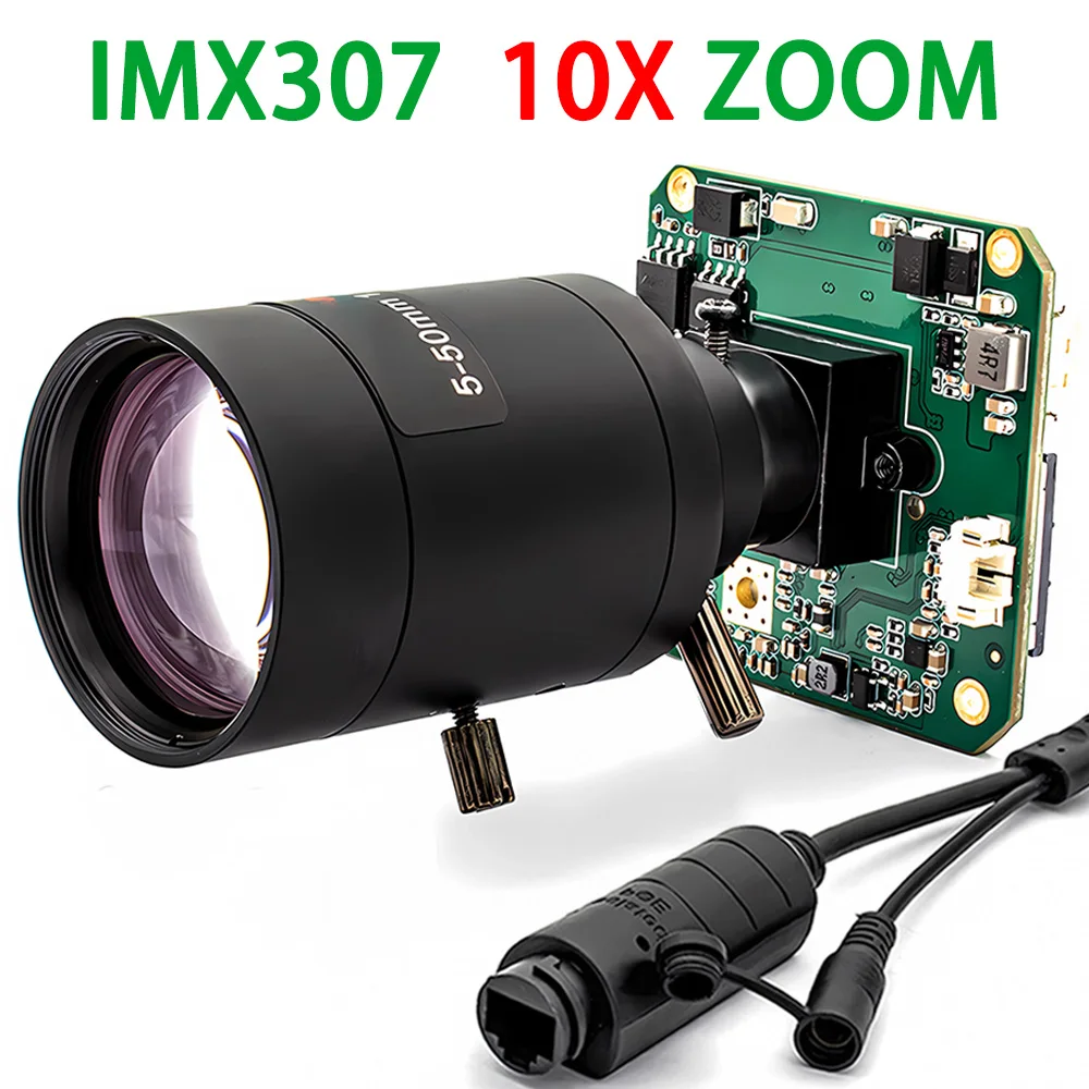 

IMX307 IP Camera Module 1080P 60FPS Webcam Board POE SONY CMOS 5-50mm Varifocal Lens Support RTSP Onvif H.265 HD Security Camera