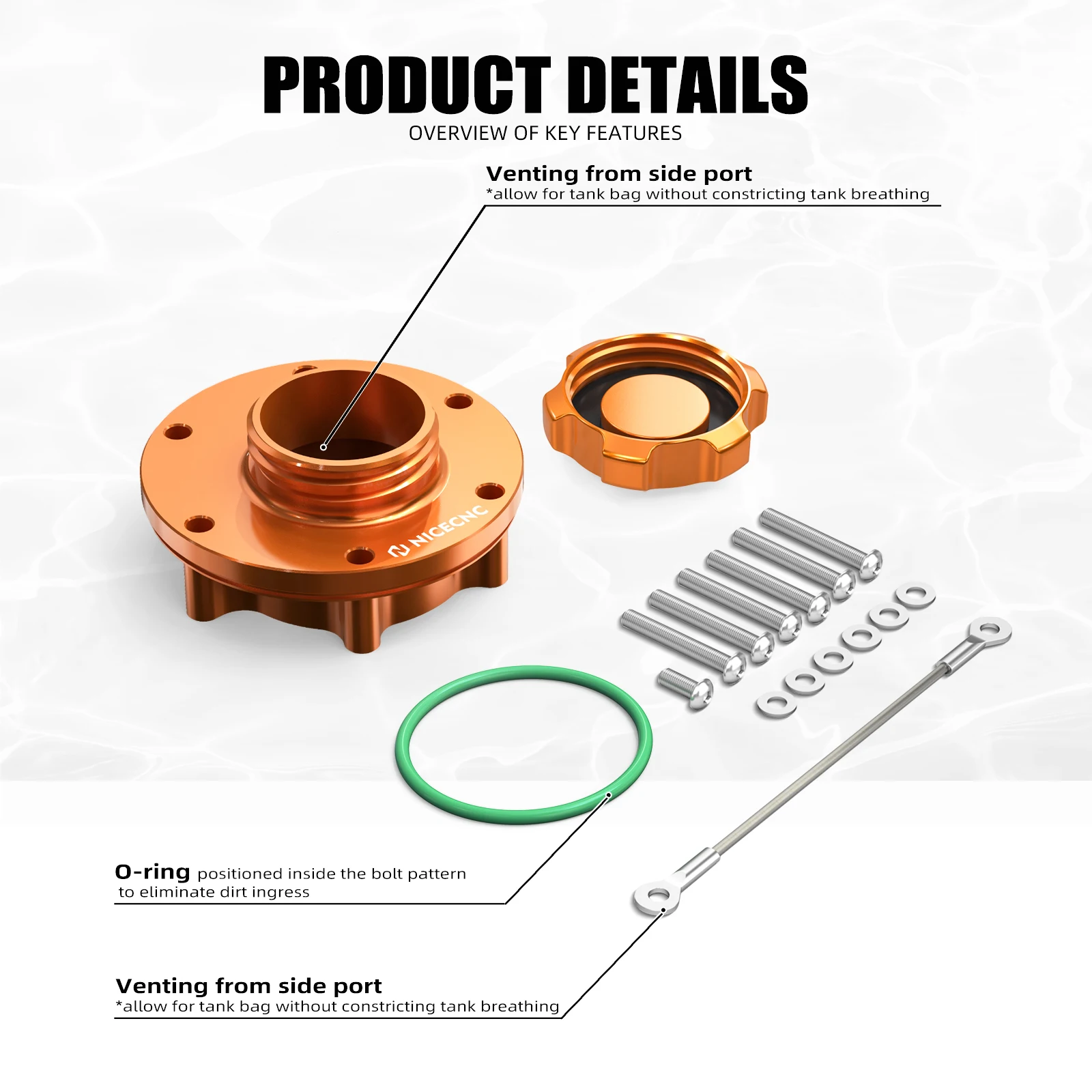For KTM 790 890 Adventure R/Rally Fuel Tank Cover Motorcycle Fuel Filler Neck Cap for KTM 890 790 Adventure R/S 2019-2023