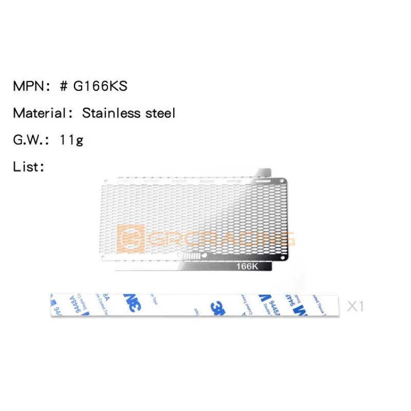 For SCX10III Wrangler Metal Stainless Steel Water Tank Decorative Piece Sticker Simulation Mesh Upgrade Decorative Piece#G166KS
